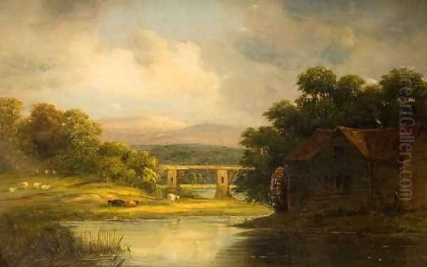 The Old Mill, Bath Oil Painting by Alfred Vickers