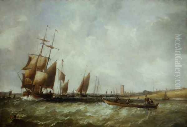 Shipping in the Bristol Channel Oil Painting by Alfred Vickers