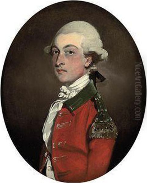 Portrait Of Captain Drake, Small Half-length, In Militarydress Oil Painting by John Downman