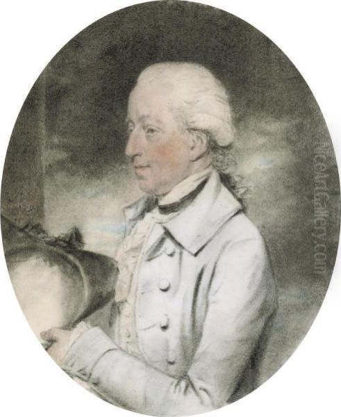 Portrait Of Charles Colmore, Half-length, Holding A Hat Oil Painting by John Downman