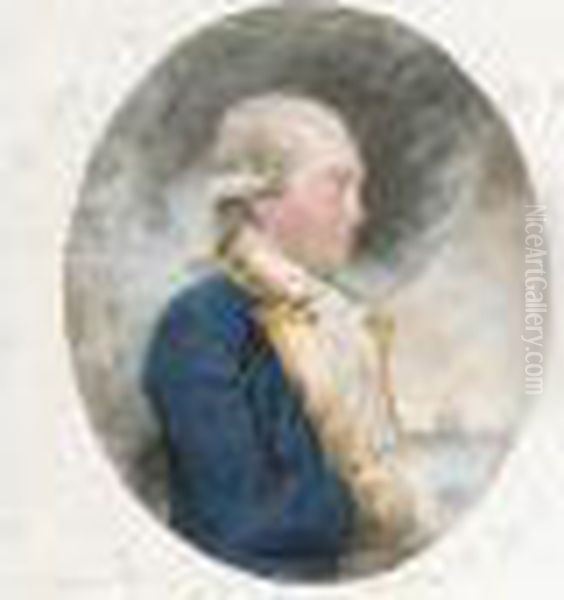 Portrait Of Admiral John Gell Oil Painting by John Downman