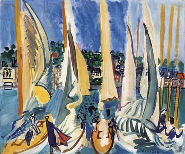 Les Voiles Au Sec Oil Painting by Raoul Dufy