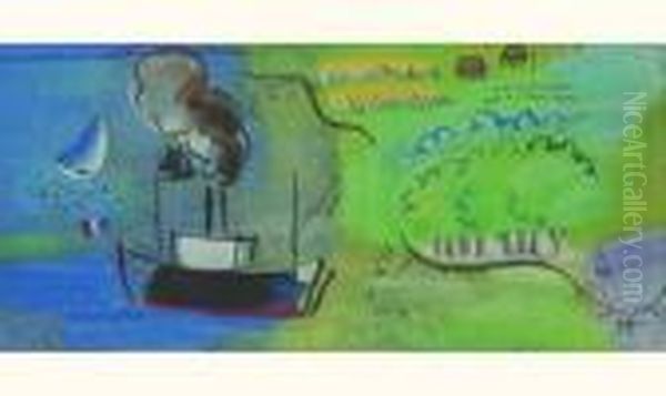 Bateau Au Large Des Cotes Normandes Oil Painting by Raoul Dufy