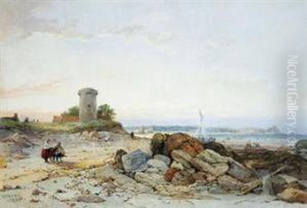 At La Roque, Jersey Oil Painting by Edward Duncan