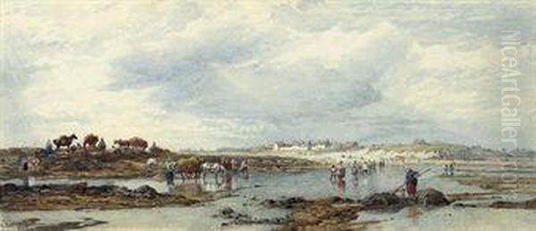 Vraic Gathering, Guernsey Oil Painting by Edward Duncan