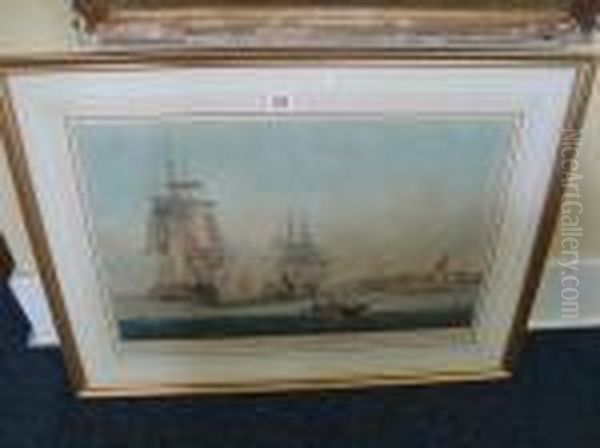 An Antique Tinted Engraving Of View Off Gravesend Oil Painting by Edward Duncan