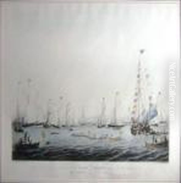 Marine Regatta Oil Painting by Edward Duncan