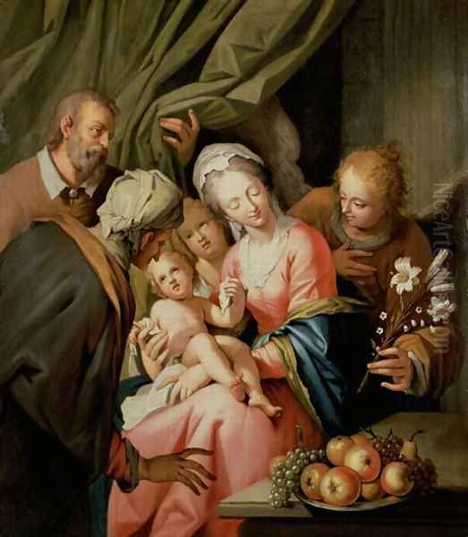 Holy Family with St. Anne Oil Painting by Pieter or Peeter van Veen