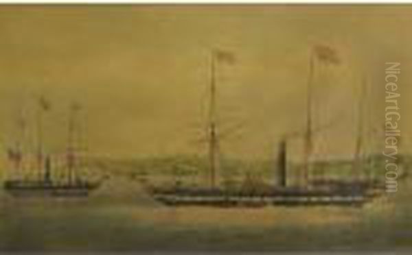 Ships Of The General Steam Navigation Company Oil Painting by Edward Duncan