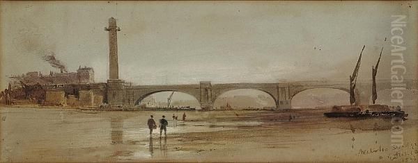 Waterloo Bridge Oil Painting by Edward Duncan