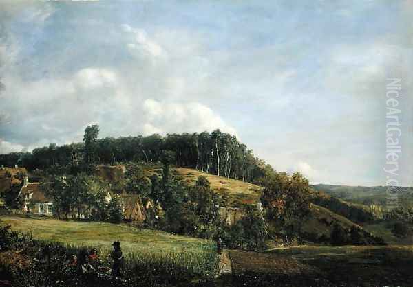 Landscape in Northern Germany Oil Painting by Adolf Vollmer