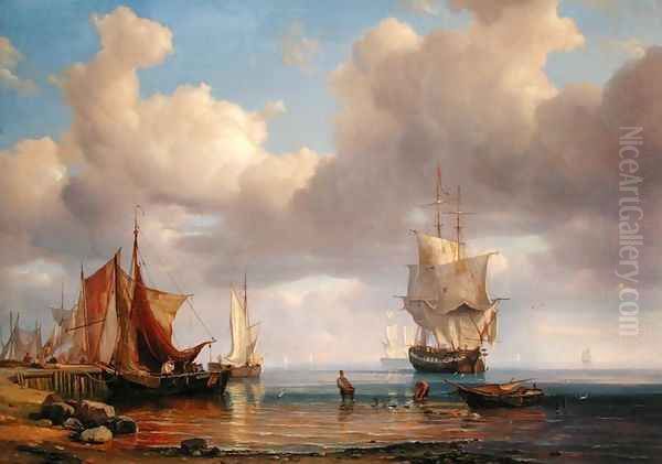 Calm Sea, 1836 Oil Painting by Adolf Vollmer