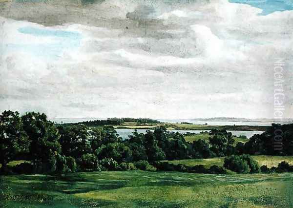 Landscape in Holstein, 1827 Oil Painting by Adolf Vollmer