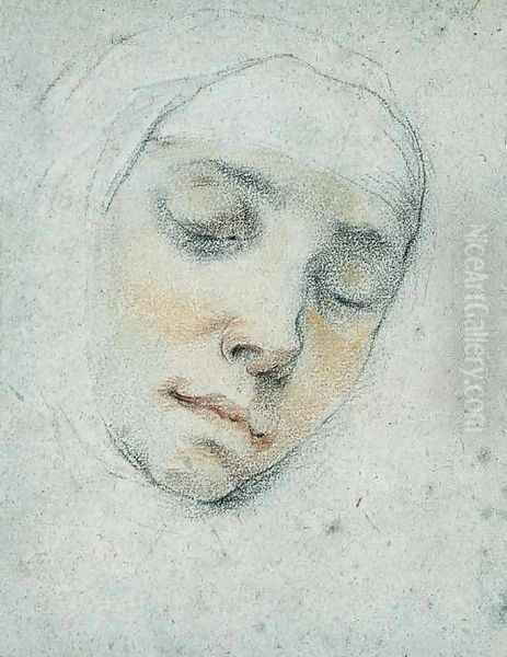 Portrait Of Pasitea Crogi, Her Eyes Closed In Ecstasy Oil Painting by Francesco Vanni