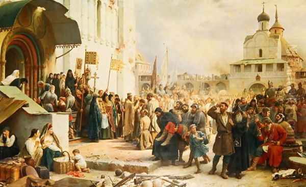 The Siege of the Trinity Sergius Cloister 1608-10, 1891 Oil Painting by Vasili Petrovich Vereshchagin