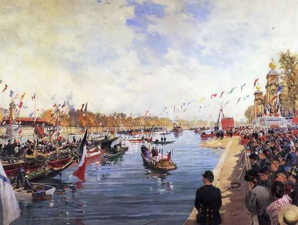 Inauguration of the Premier, Pierre du Pont Alexandre III, On the Occasion of the Universal Exposition of 1900 Oil Painting by Pierre Louis Leger Vauthier