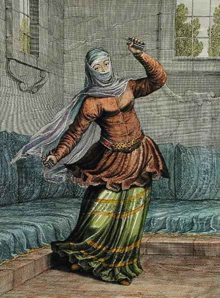 Tchinguis, or Turkish Dancer, plate 54 from Recueil de Cent Estampes representant differentes Nations du Levant tirees sur les Tableaux Peints dapres Nature..., 1707-08 Oil Painting by Jean Baptiste Vanmour