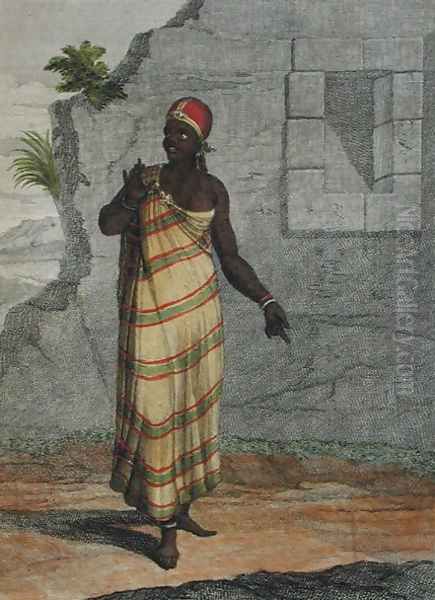 Moorish Woman, plate 99 from 'Recueil de Cent Estampes representant differentes Nations du Levant tirees sur les Tableaux Peints dapres Nature..., engraved by Pierre Rochefort (c.1673-1728) 1707-08 Oil Painting by Jean Baptiste Vanmour