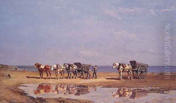 Loading the Wagon Oil Painting by Jules Jacques Veyrassat