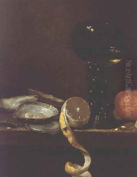 Still Life with Oysters Oil Painting by Jan III van de Velde