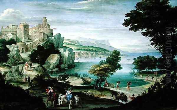 Seashore with a Castle Oil Painting by Gian Battista Viola