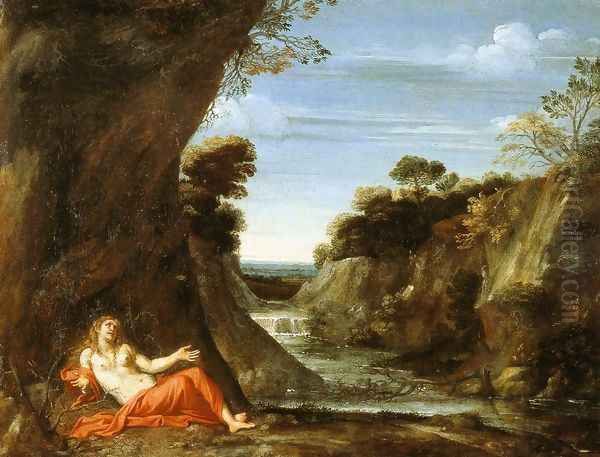 Penitent Magdalen in a Landscape c. 1610 Oil Painting by Gian Battista Viola