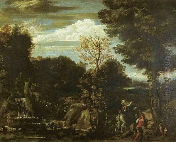 Landscape with a Devotional Image before 1603 Oil Painting by Gian Battista Viola