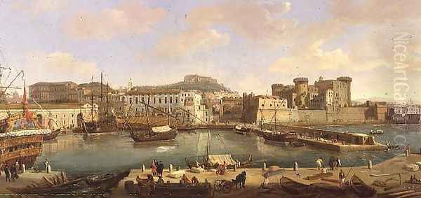 The Bay of Naples Oil Painting by Luigi Vanvitelli