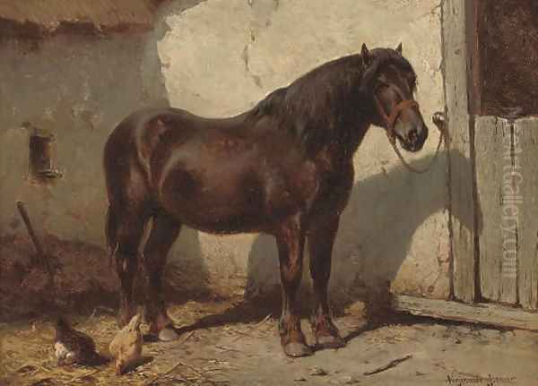 A favourite pony Oil Painting by Wouterus Verschuur