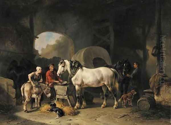 The return to the stable Oil Painting by Wouterus Verschuur