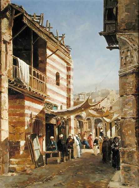 The School near the Babies-Sharouri, Cairo, 1880 Oil Painting by John Jnr. Varley