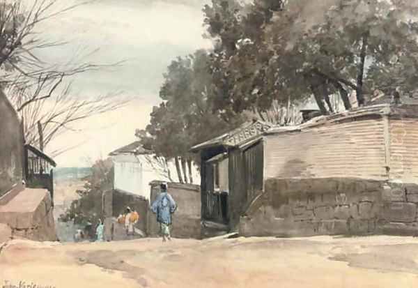 Looking over Shiba quarter, Tokyo Oil Painting by John Jnr. Varley