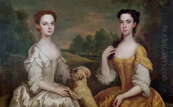 Portrait of Ann and Mary Tonson Oil Painting by Peter Vanderbank