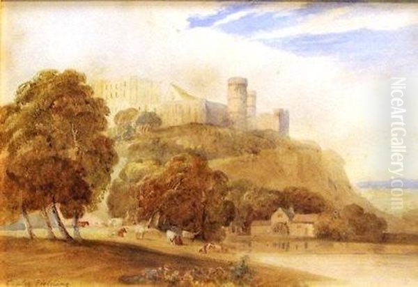 Castle Scene Oil Painting by Anthony Vandyke Copley Fielding