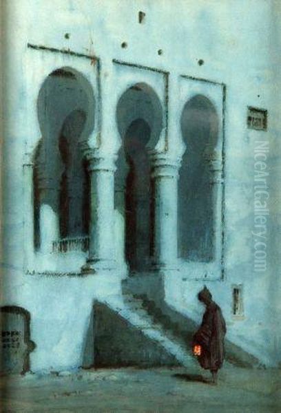 The Bank At Tangiers Oil Painting by Albert Moulton Foweraker