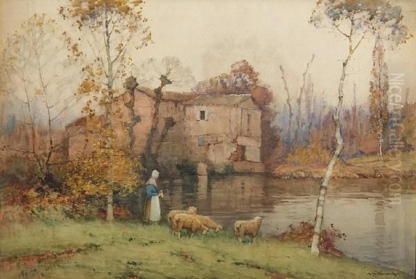 Credo's Tarn Oil Painting by Albert Moulton Foweraker