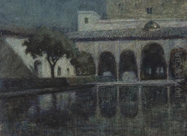 The Alhambra Oil Painting by Albert Moulton Foweraker