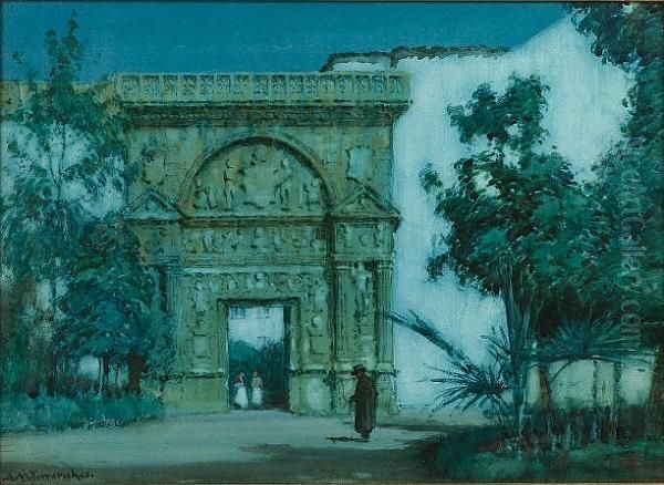 Moonlight, Cordoba Oil Painting by Albert Moulton Foweraker