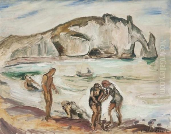 Baigneuses A Etretat Oil Painting by Emile-Othon Friesz