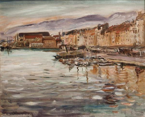 Le Port De Toulon Oil Painting by Emile-Othon Friesz