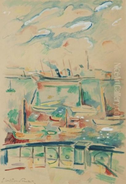 Le Port D'amsterdam Oil Painting by Emile-Othon Friesz