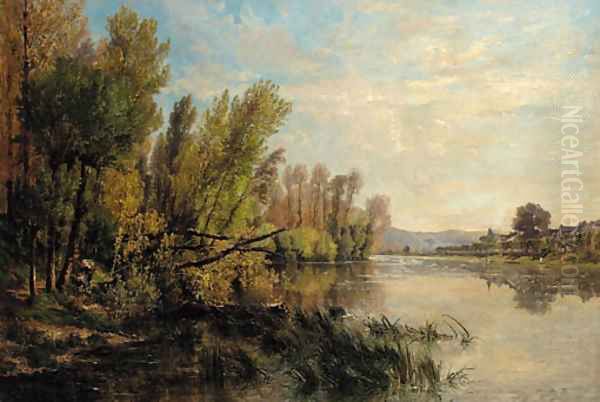 The meandering river Oil Painting by Alexandre Rene Veron