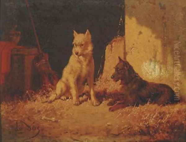 Guarding the yard Oil Painting by Vincent de Vos