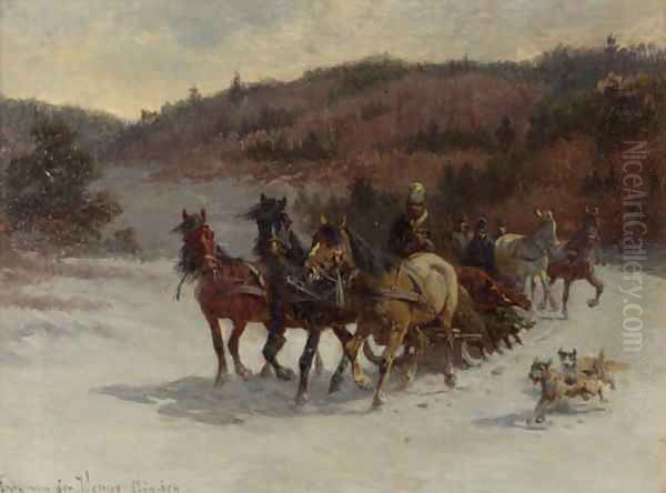 The return form the boar-hunt Oil Painting by Fritz van der Venne