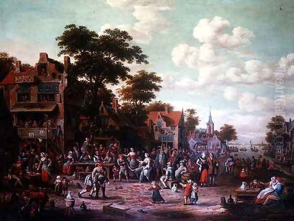 Village Festival, 1716 Oil Painting by Rutger Verburgh