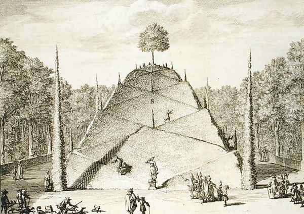 Artificial Mount Parnassus, engraved by Johannes Van den Aveele d.1727 Oil Painting by Nicolaes the Elder Visscher