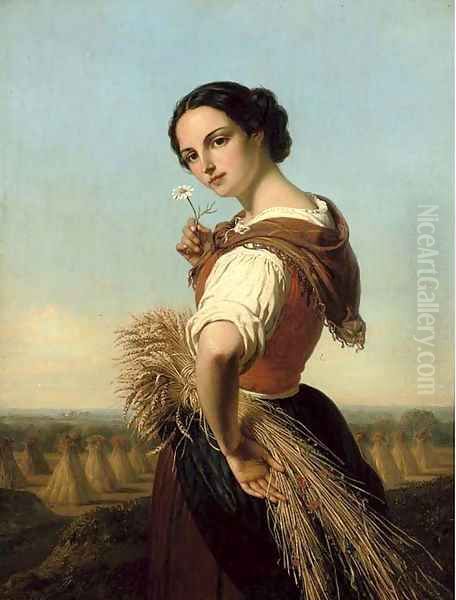 A harvest beauty Oil Painting by Francois Verheyden