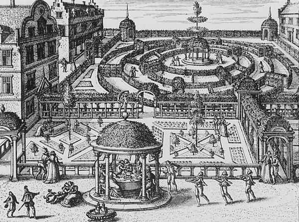 Garden, from Hortum Viridariorumque Elegantes et Mumultiplicis Formae, published c.1583 Oil Painting by Hans Vredeman de Vries