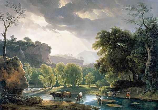 View of the Roman Campagna 1814 Oil Painting by Hendrik Voogd