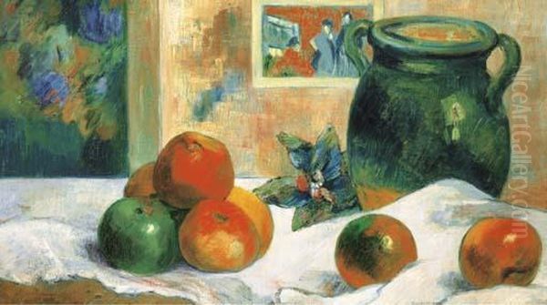 Nature Morte A L'estampe Japonaise Oil Painting by Paul Gauguin